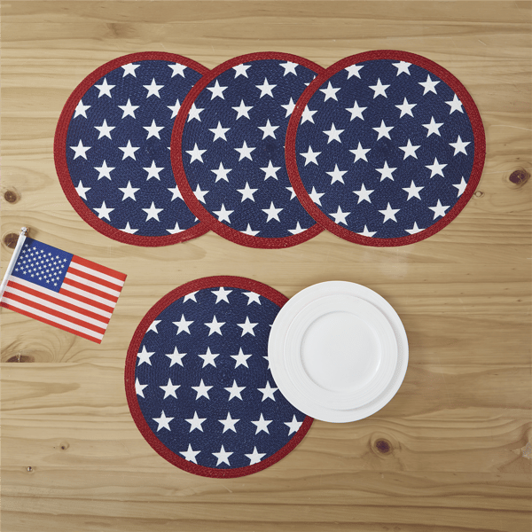 Avanti Liberty Woven Braided Round Placemates - Set of 4