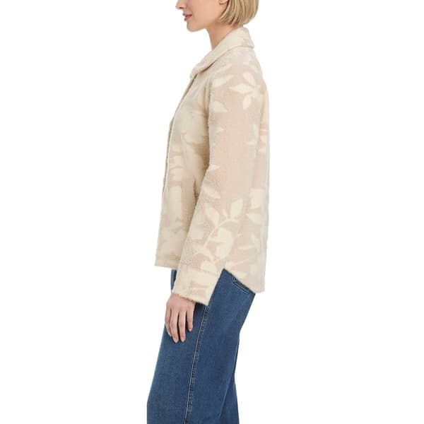Womens Vince Camuto Single Breasted Short Stretch Knit Coat