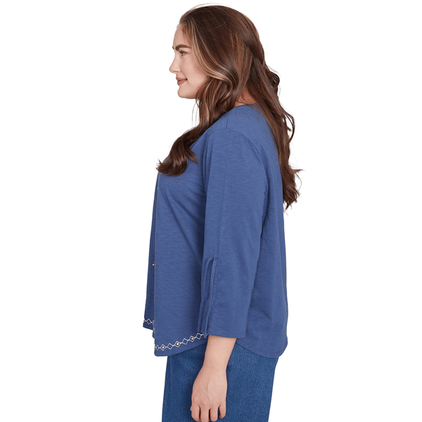 Plus Size Alfred Dunner Summer Solstice Embroidery Blouse