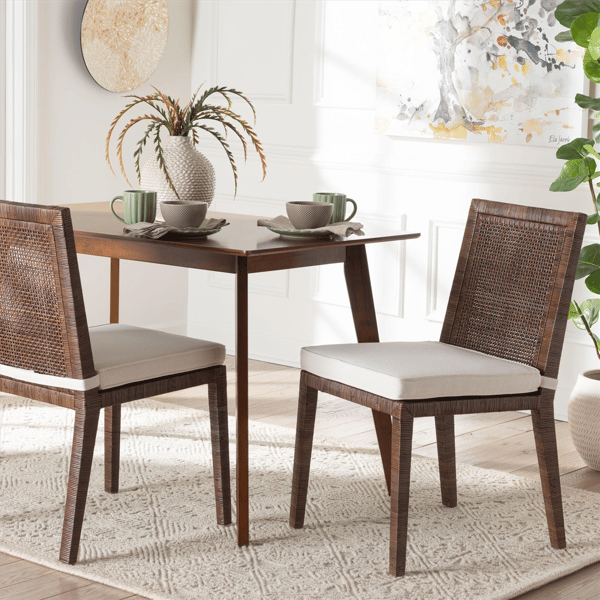 bali & pari Sofia Rattan Dining Chair with Cushion