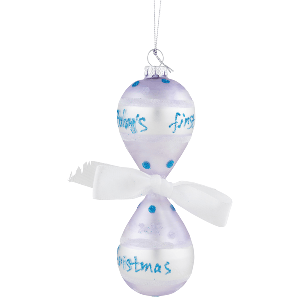 Northlight Baby Boy''s First Christmas 2023 Glass Ornament - image 