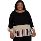Plus Size Alfred Dunner Travel Advisory Spliced Patchwork Blouse - image 1