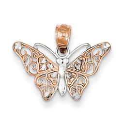 Gold Classics(tm) 14kt. Rose-Gold Butterfly Pendant