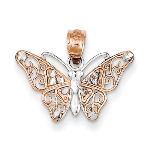 Gold Classics&#40;tm&#41; 14kt. Rose-Gold Butterfly Pendant - image 