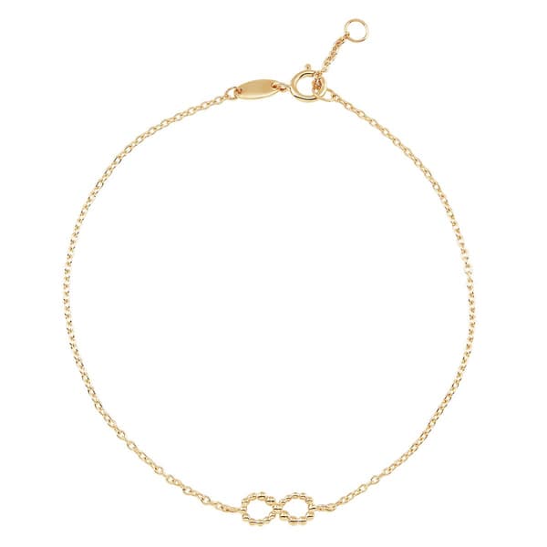 Gold Classics&#40;tm&#41; Beaded Infinity on Cable Chain Bracelet