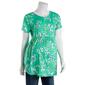 Womens Due Time Floral Criss Cross Maternity Babydoll Tee - Green - image 1