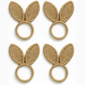 Threadmade Burlap Bunny Ear Napkins Rings - Set of 4 - image 1