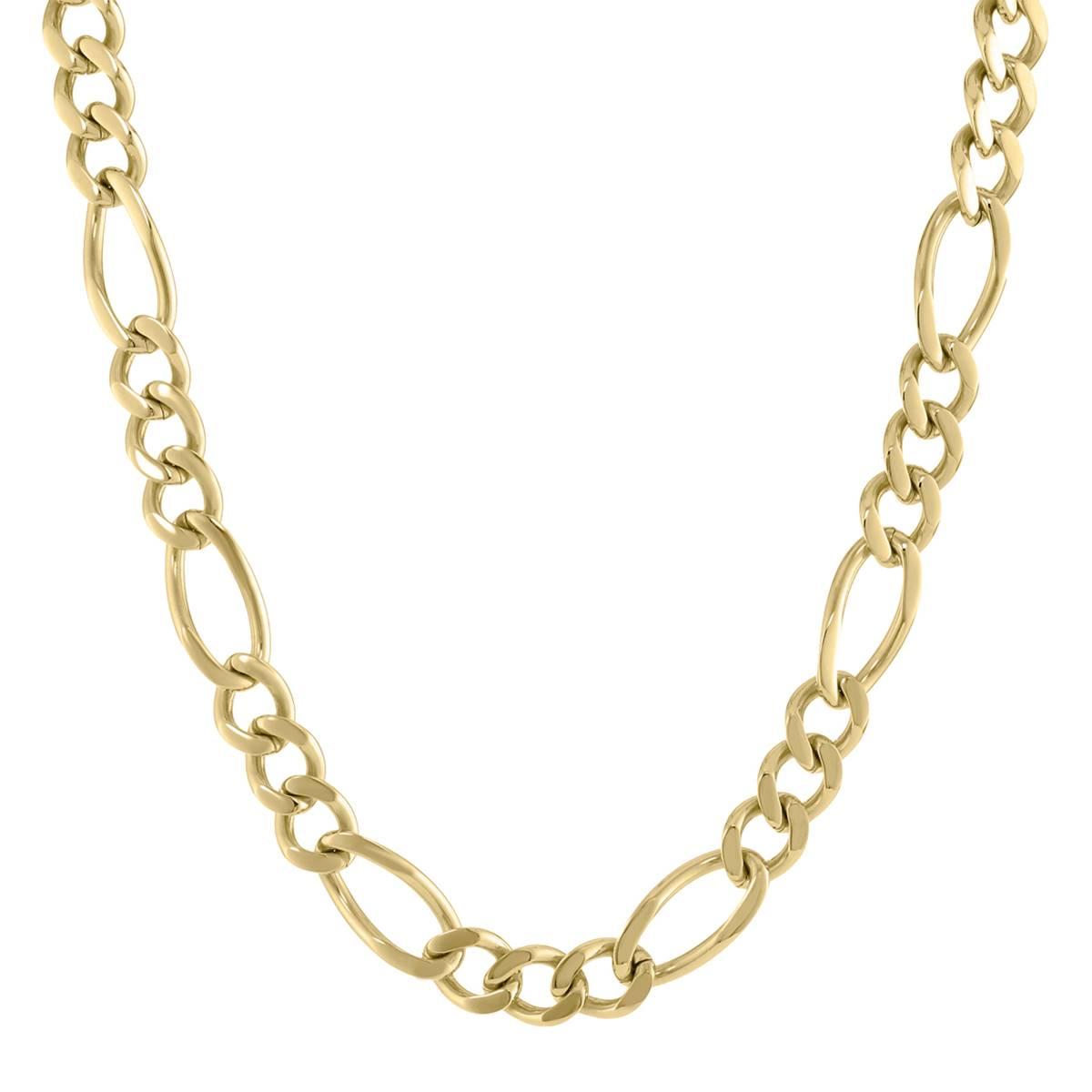 Mens Lynx Stainless Steel Figaro Chain Necklace
