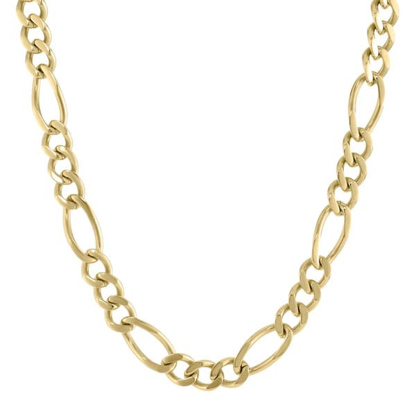 Mens Lynx Stainless Steel Figaro Chain Necklace
