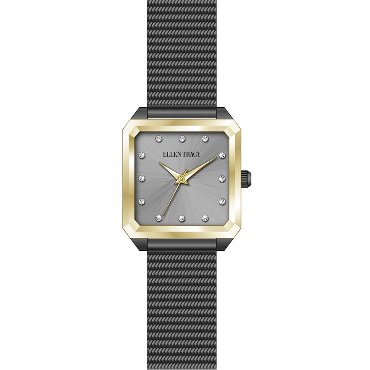 Womens Ellen Tracy Gunmetal Mesh Band Watch - ET5418GU