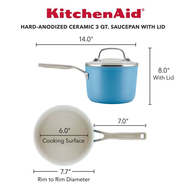 KitchenAid Hard Anodized Ceramic Nonstick 3qt. Saucepan with Lid