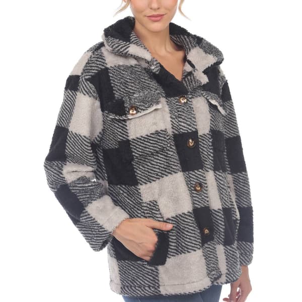 Womens White Mark Plaid Shacket