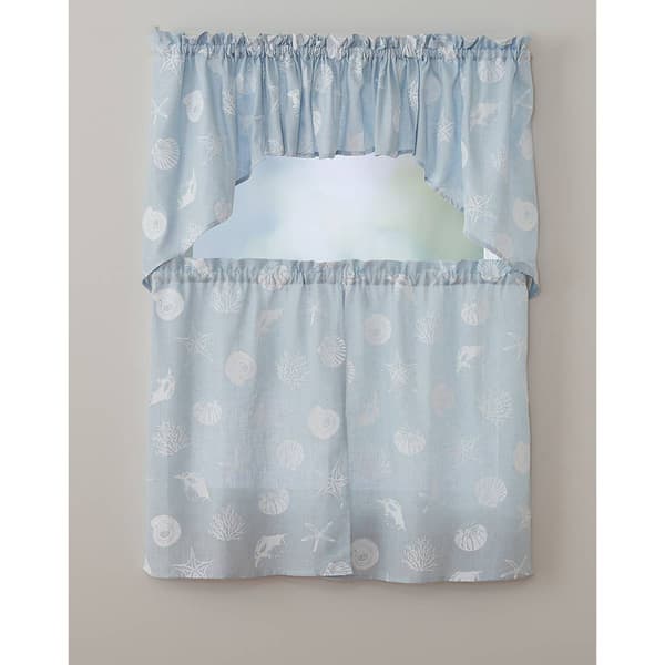 Seashell Print Tier Curtains - image 