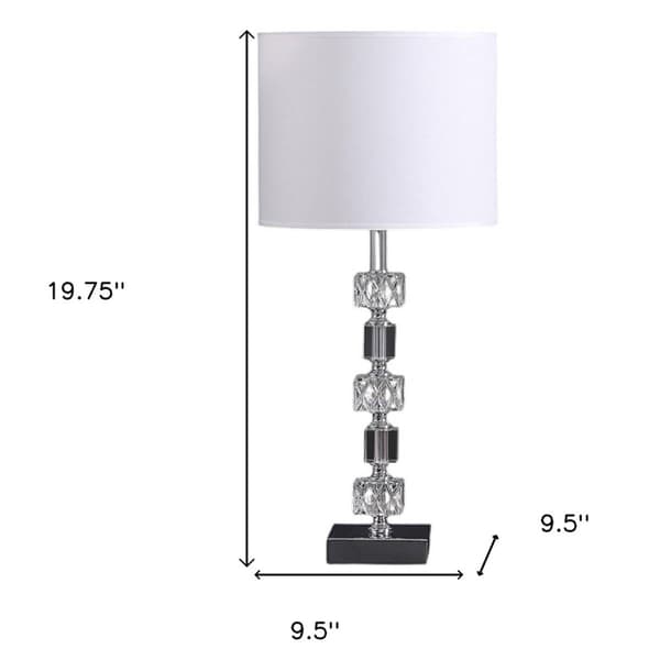 HomeRoots 20in. Silver Bedside Table Lamp