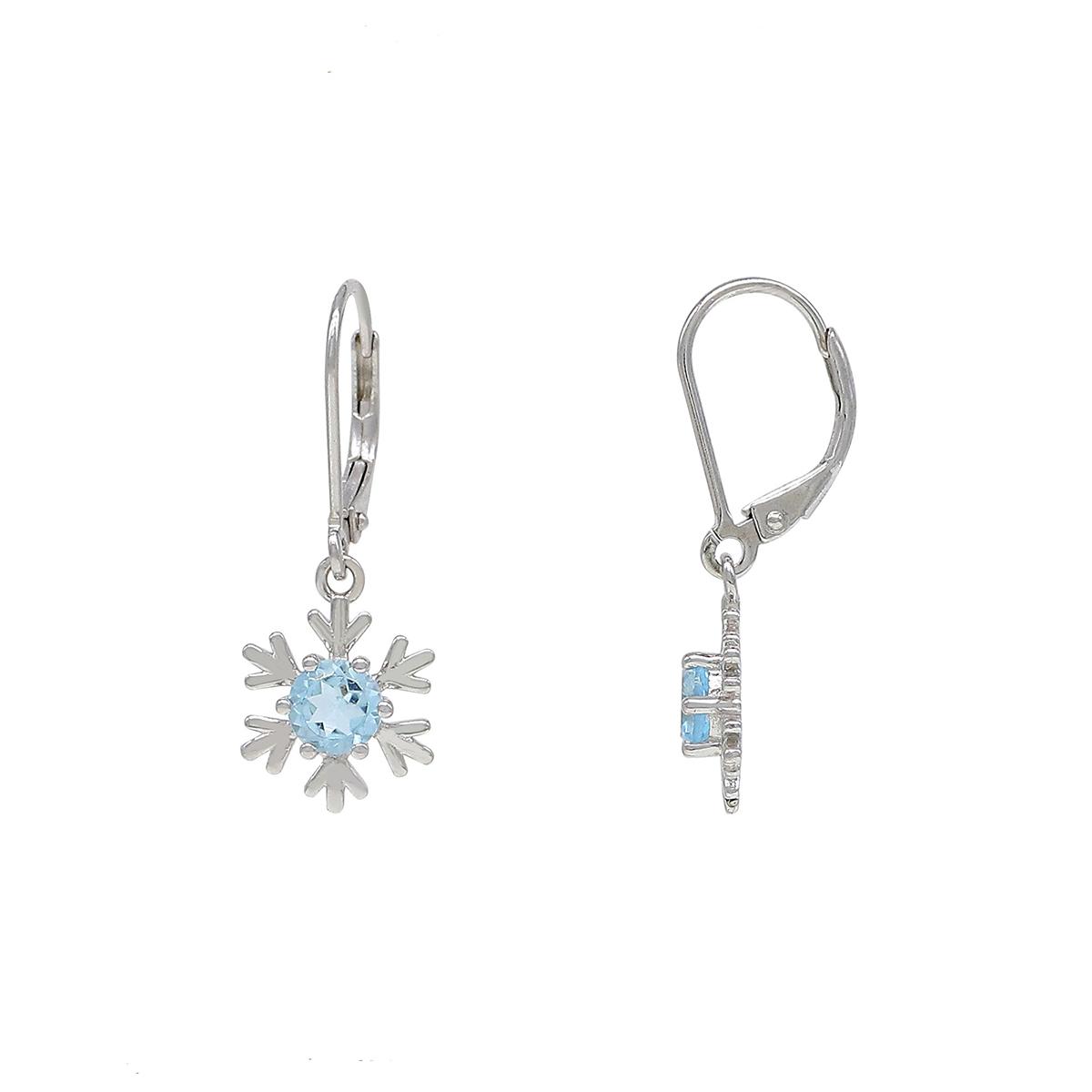 Gianni Argento Sterling Silver Snowflake Lever Back Earrings