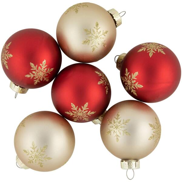 Northlight Seasonal 6ct. Snowflake Christmas Ornaments - image 
