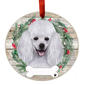 E&S Pets Poodle White Wreath Ornament - image 1