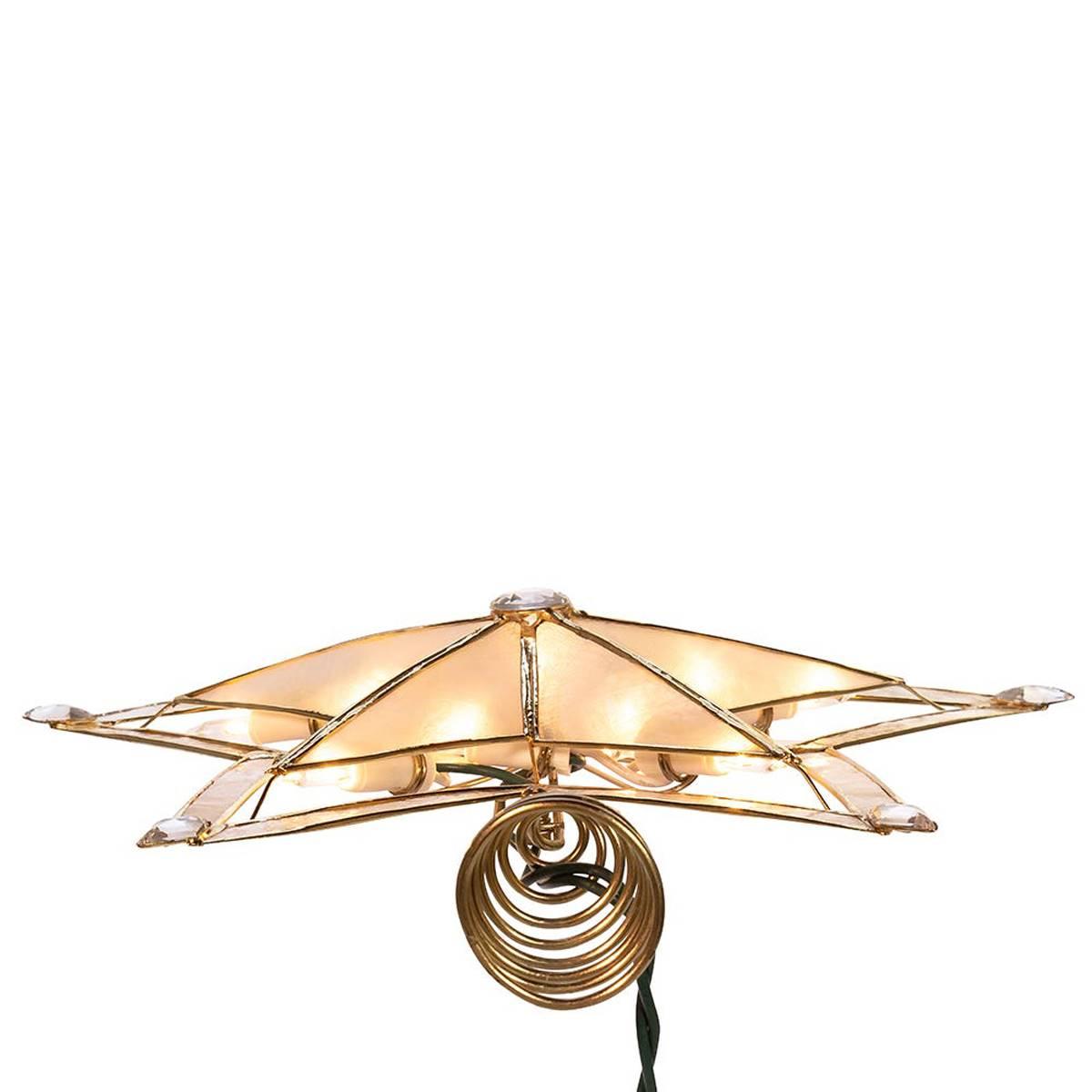 Kurt Adler 5-Point Large Star w/ Smoke Capiz Treetop