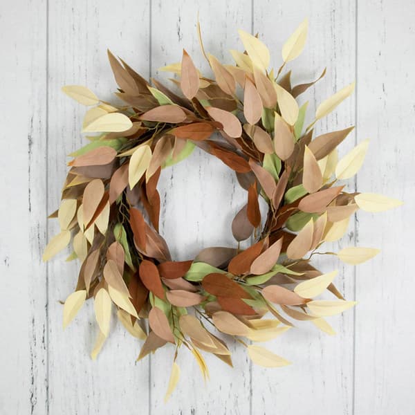 Northlight Seasonal 22in. Neutral Fall Colored Leaves Wreath