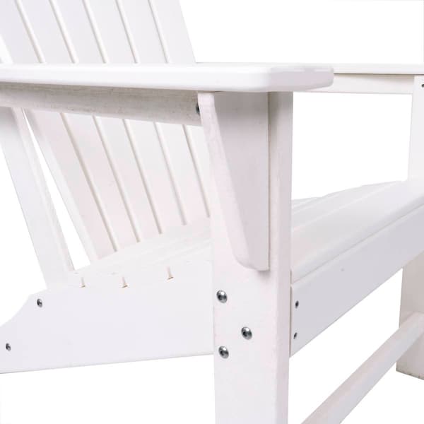 9th & Pike&#174; White Resin Traditional Outdoor Adirondack Chair