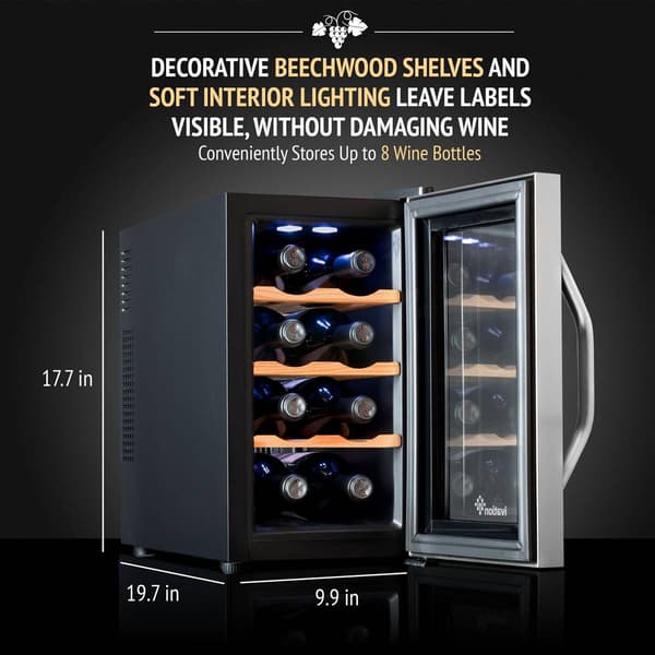 Ivation 8 Bottle Thermoelectric Quiet Wine Cooler