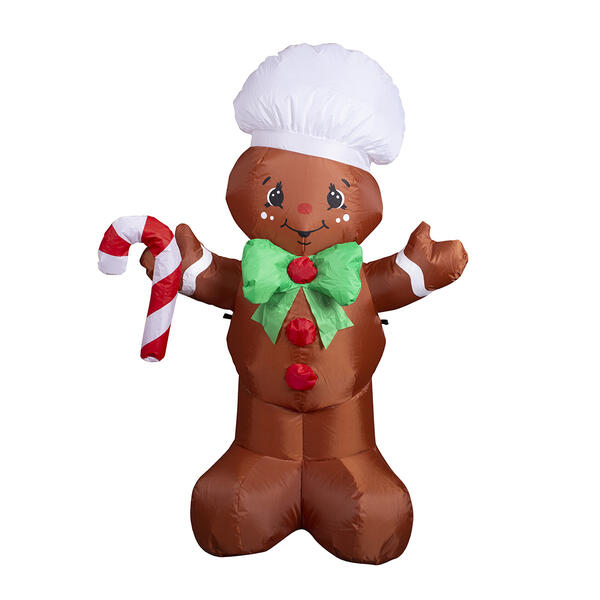 Inflatable 4ft. Gingerbread Man with Candy Cane - image 
