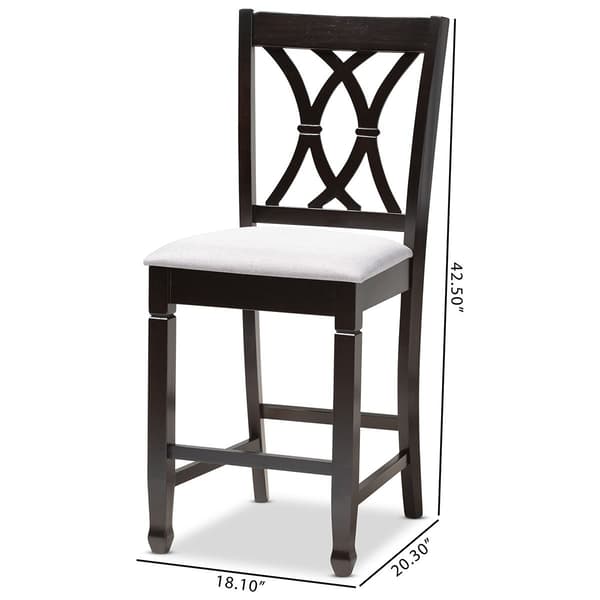 Baxton Studio Reneau Wood Counter Height Pub Chairs - Set of 2