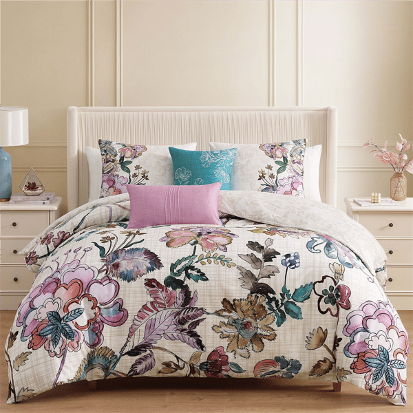 Bebejan Watercolor Jacobean Sateen 5pc. Comforter Set