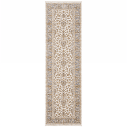 HomeRoots Ivory Oriental Power Loom Stain Resistant Runner