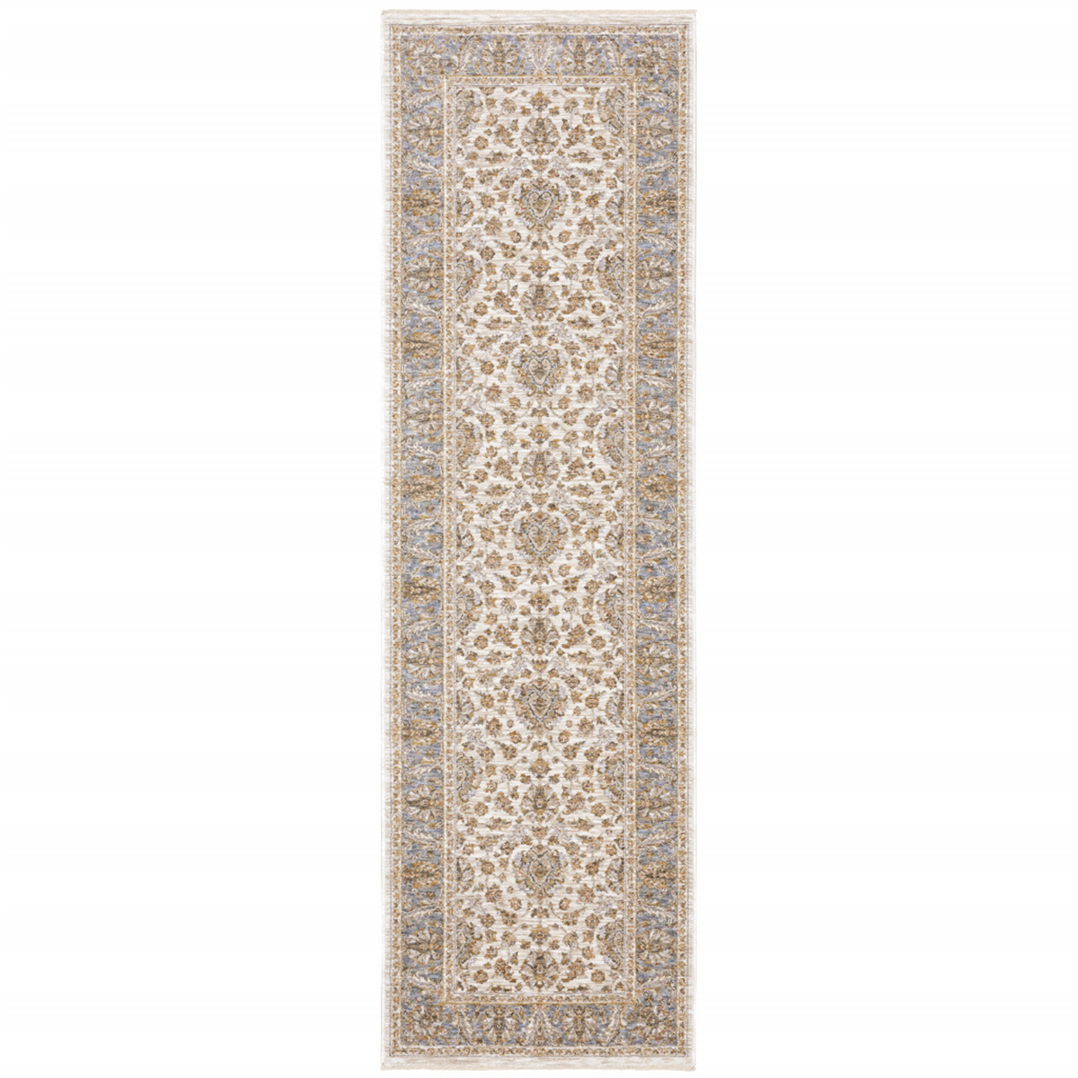HomeRoots Ivory Oriental Power Loom Stain Resistant Runner
