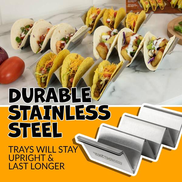 Taco Tuesday Stainless Steel 4pc. Taco Holder Set