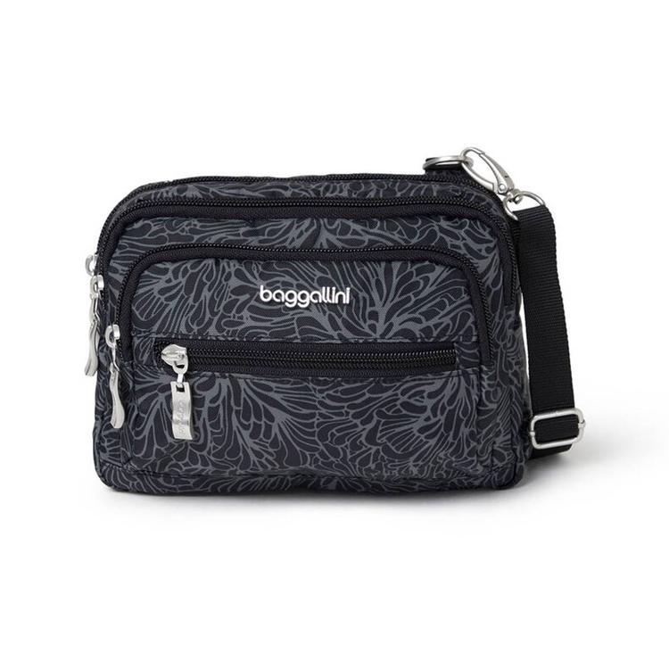 Baggallini Legacy Triple Zip Convertible Floral Crossbody