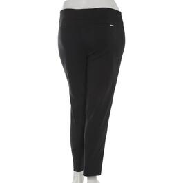 Womens Zac &amp; Rachel Pull on Solid Ribbed Sides Ankle Pants