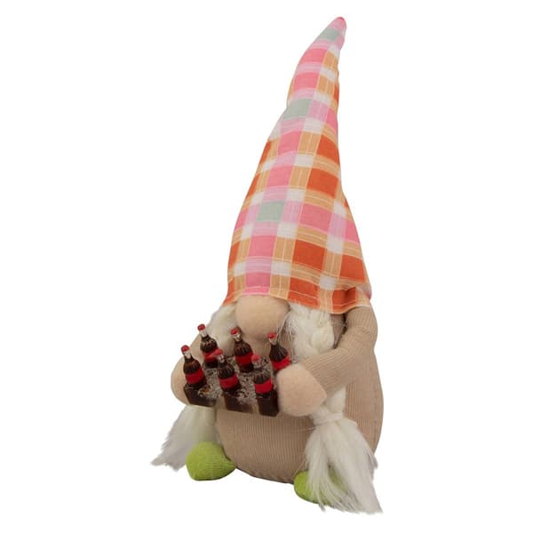 Northlight Seasonal Green & Blue Plaid Girl Gnome Figurine