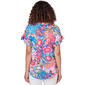 Womens Ruby Rd. Bright Blooms Rainforest Tropical Tee - image 2