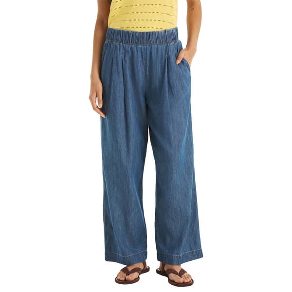 Womens Nautica Pleated Chambray Elastic Waist Pull On Pants - image 