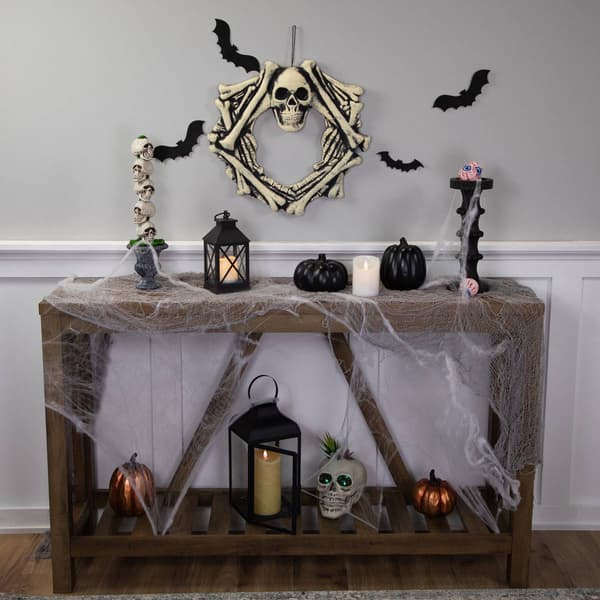 Northlight Seasonal Skull Head and Bones Unlit Wreath