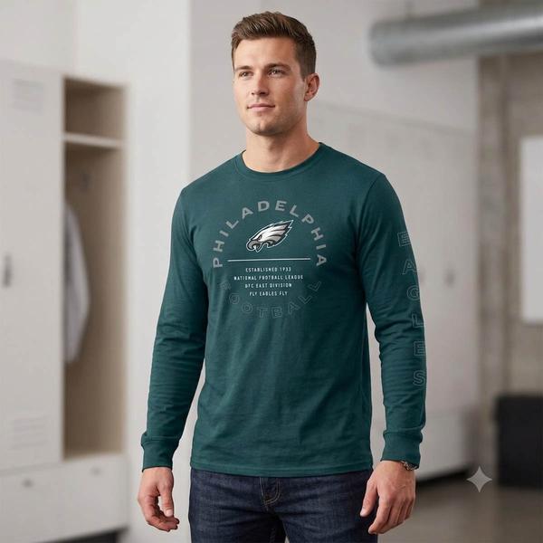 Mens NFL Fanatics Philadelphia Eagles Stat Sheet Long Sleeve Tee