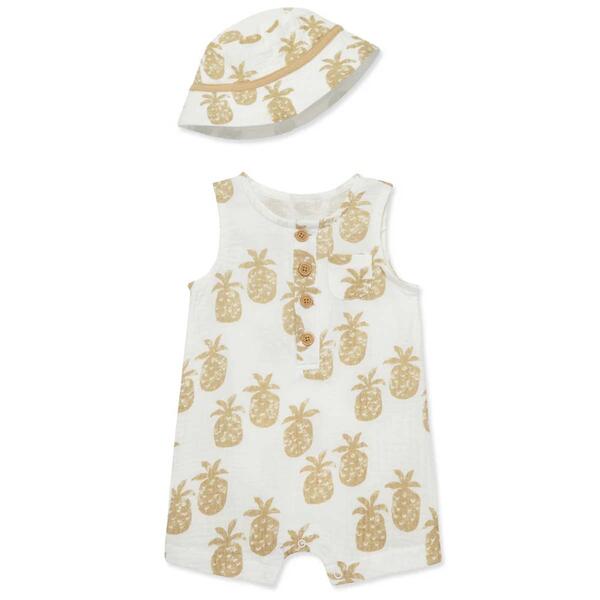 Baby Boy &#40;3-12M&#41; Little Me Pineapple Romper with Hat - image 