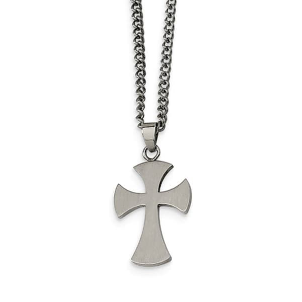 Mens Gentlemens Classics(tm) Elegant Stainless Steel Cross Necklace - image 