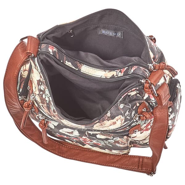 Bueno Floral Multi-Zip Hobo