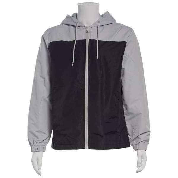 Mens Axcent Colorblock Windbreaker - Lt. Grey/Black