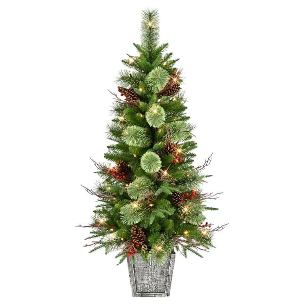 Puleo International 4.5ft. Pre-Lit Potted Christmas Tree