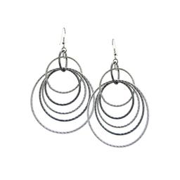 Guess Multi-Textured Orbital Fish Hook Hoop Earrings