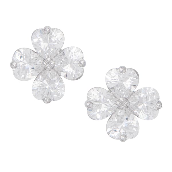 Gianni Argento Sterling Silver 4 Leaf Clover Stud Earrings - image 