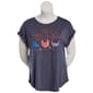 Plus Size Tru Self Dolman Sleeve Embroidered Patchwork Tee - image 1