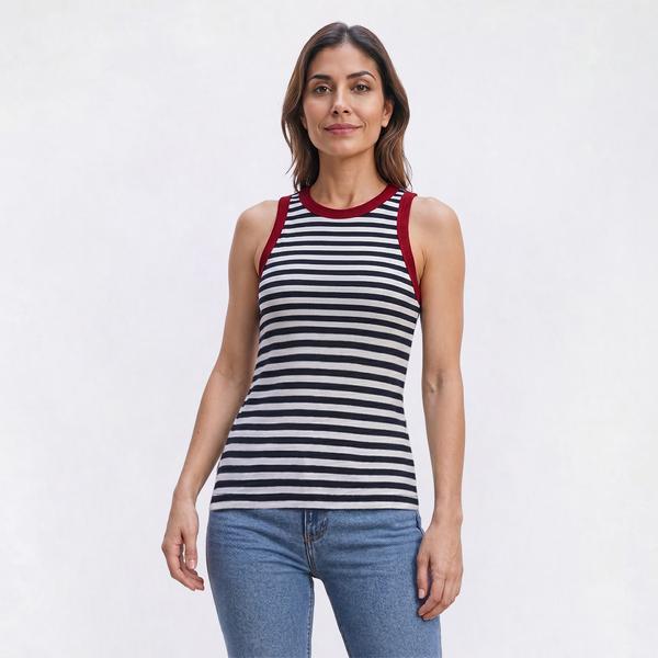 Womens Architect® Crew Neck Stripe Tank Top - image 