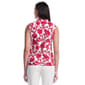 Petite Rafaella® Sleeveless Floral Ruffle Trim Polo - image 2