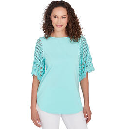 Petite Skye''s The Limit Soft Side Solid Elbow Flare Sleeve Top