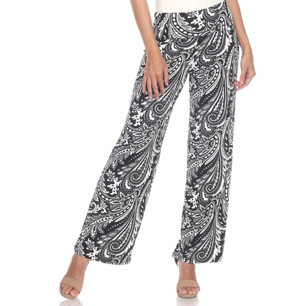 Womens White Mark Paisley Print Palazzo Pants - image 